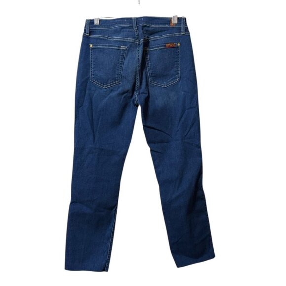 7 For All Mankind Dark Wash b(air) Denim Roxanne Ankle Blue Jeans Size 29 Preppy - Picture 2 of 16